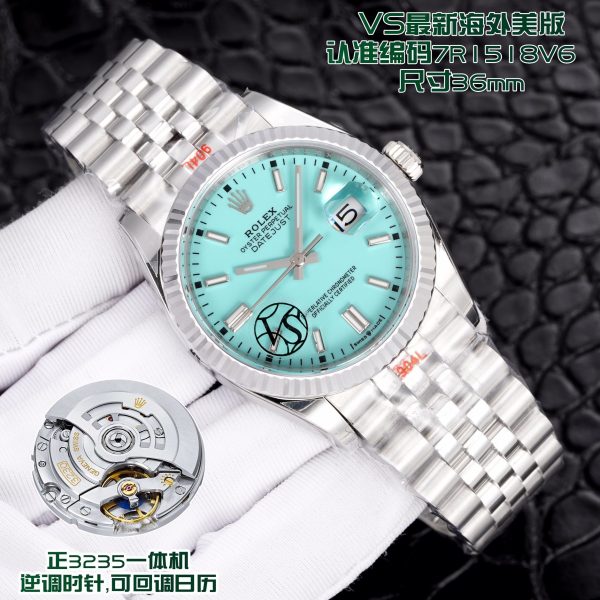 ROLEX DATEJUST 36MM STEEL CUSTOM BLUE TIFFANY REF. 16234
