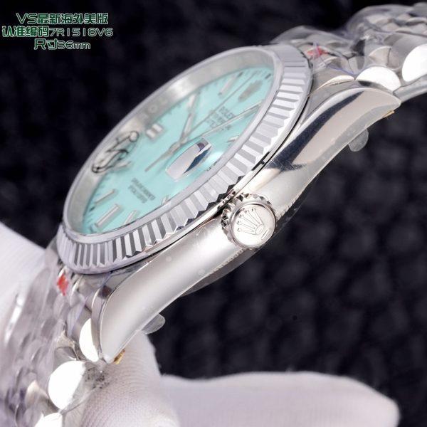 ROLEX DATEJUST 36MM STEEL CUSTOM BLUE TIFFANY REF. 16234