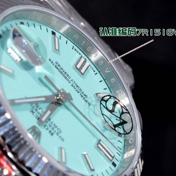ROLEX DATEJUST 36MM STEEL CUSTOM BLUE TIFFANY REF. 16234