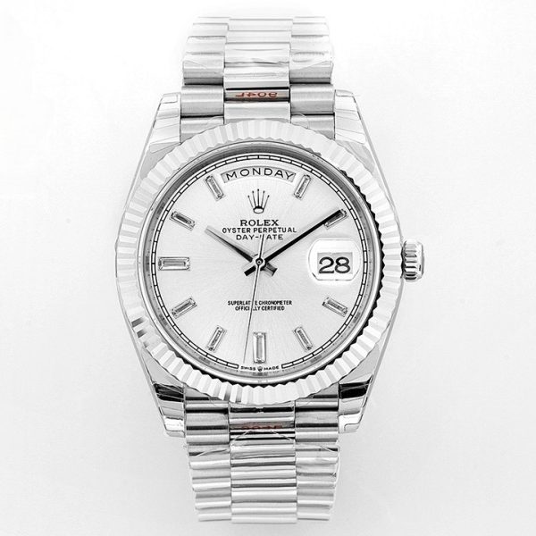 Rolex Day-Date 40 White Dial 18K White Gold Ref. 228236