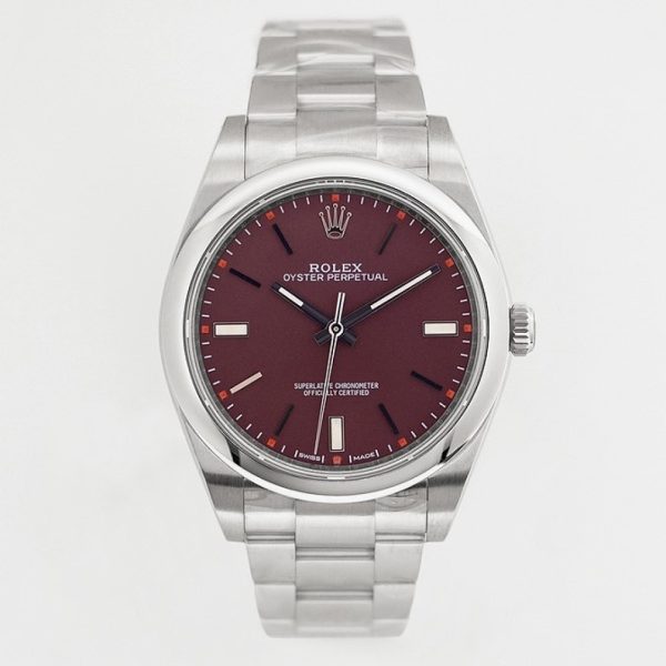 Rolex Oyster Perpetual Red Grape Dial Ref. 114300