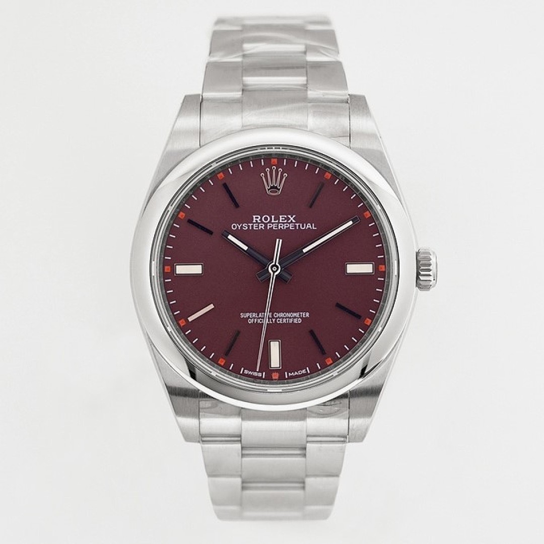 Rolex Oyster Perpetual Red Grape Dial Ref. 114300