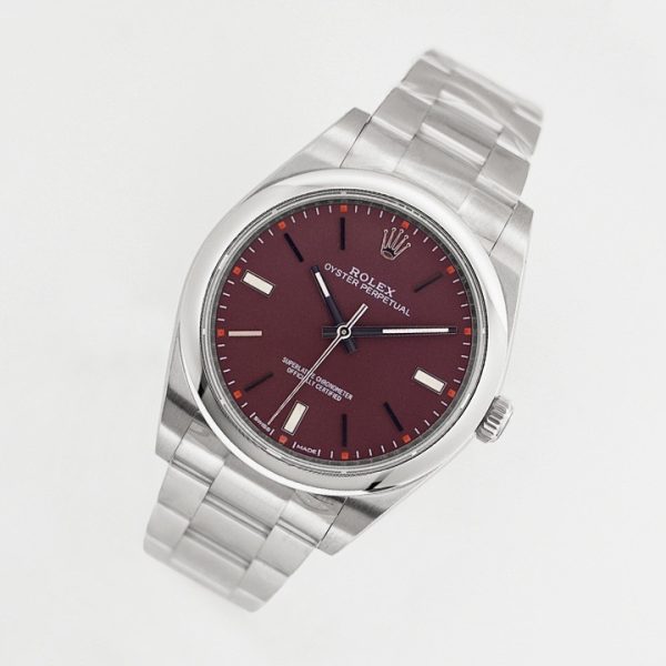 Rolex Oyster Perpetual Red Grape Dial Ref. 114300