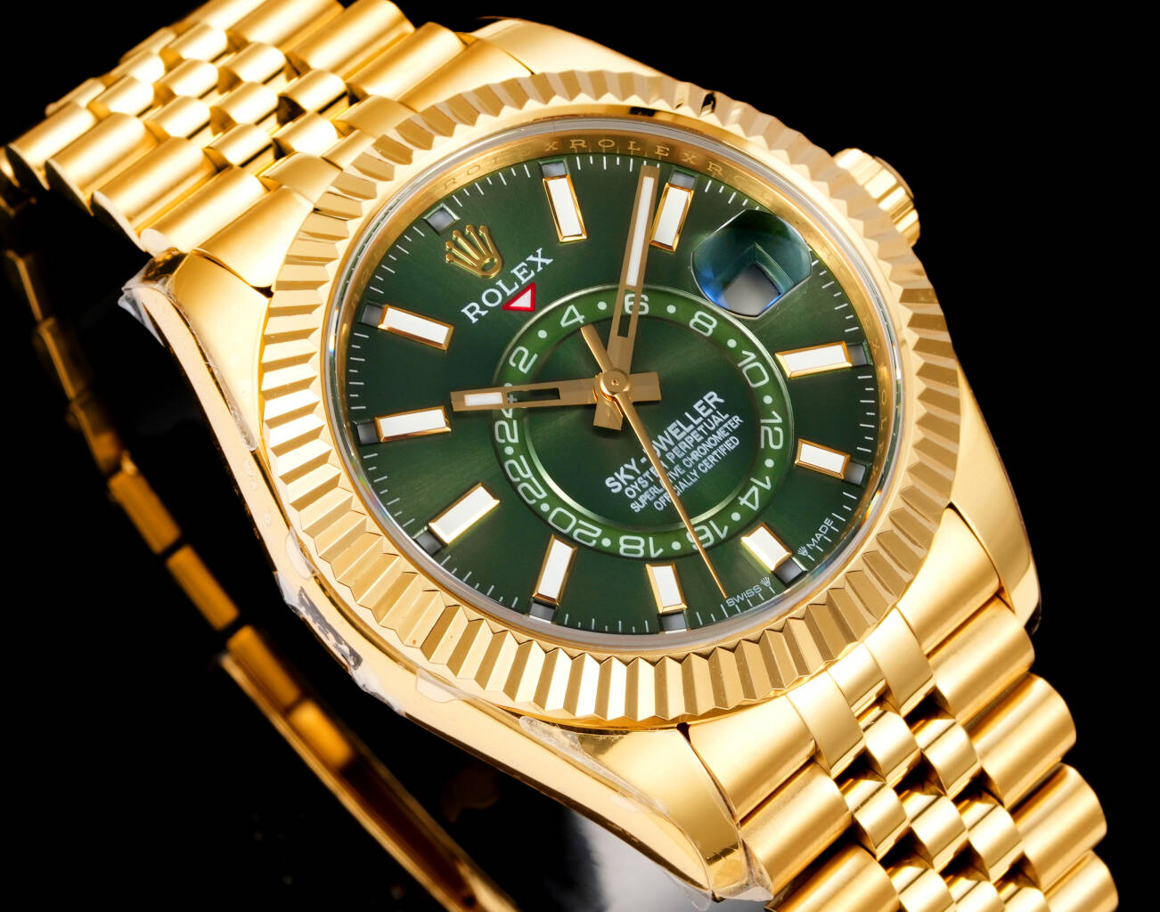 Rolex Sky-Dweller Green Dial Jubilee Gold Ref. 336938