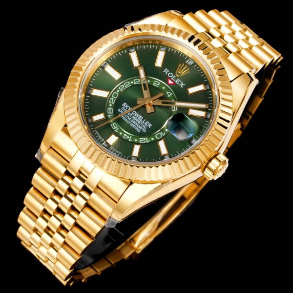 Rolex Sky-Dweller Green Dial Jubilee Gold Ref. 336938