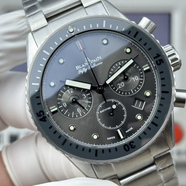 Blancpain Fifty Fathoms Bathyscaphe Flyback Chronograph Meteor Grey Sunburst Dial ref. 5200 1110 71S