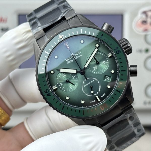 Blancpain Fifty Fathoms Bathyscaphe Flyback Chronograph Green Sunburst Dial