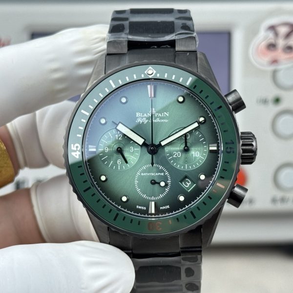 Blancpain Fifty Fathoms Bathyscaphe Flyback Chronograph Green Sunburst Dial