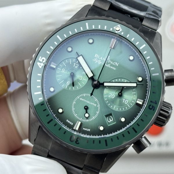 Blancpain Fifty Fathoms Bathyscaphe Flyback Chronograph Green Sunburst Dial