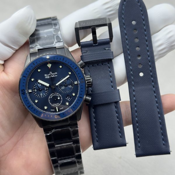 Blancpain Fifty Fathoms Bathyscaphe Flyback Chronograph Blue Dial Black Ceramic