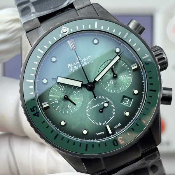 Blancpain Fifty Fathoms Bathyscaphe Flyback Chronograph Green Sunburst Dial