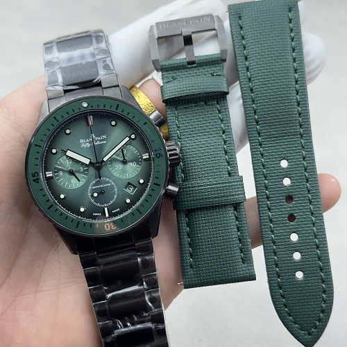 Blancpain Fifty Fathoms Bathyscaphe Flyback Chronograph Green Sunburst Dial