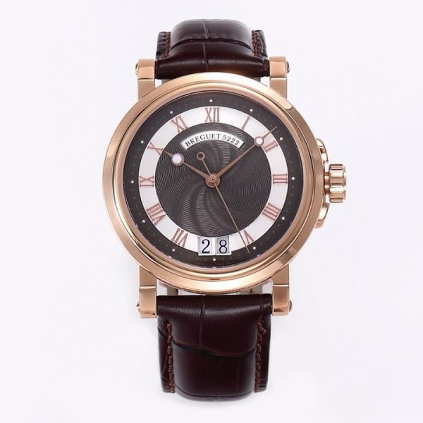 Breguet Marine Big Date Black Wave Dial Rose Gold ref. 5817BR/Z2/5V8