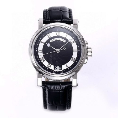 Breguet Marine Big Date Black Wave Dial Steel ref. 5817ST/92/5V8