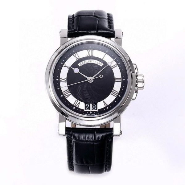 Breguet Marine Big Date Black Wave Dial Steel ref. 5817ST/92/5V8