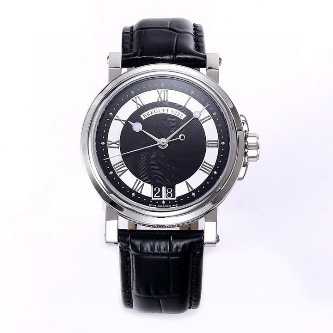 Breguet Marine Big Date Black Wave Dial Steel ref. 5817ST/92/5V8