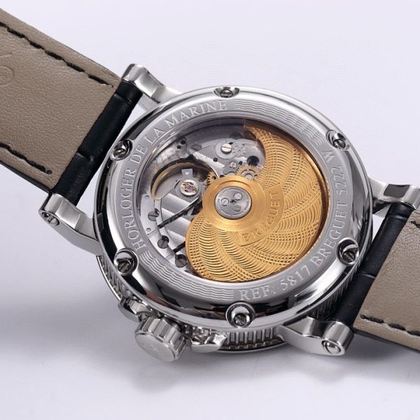 Breguet Marine Big Date Black Wave Dial Steel ref. 5817ST/92/5V8
