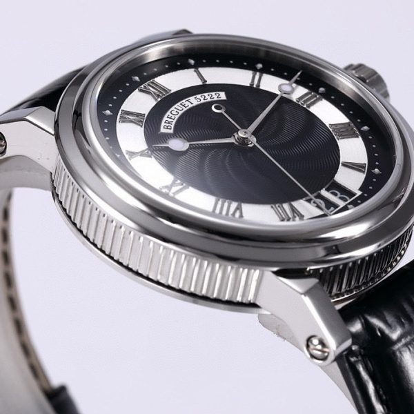 Breguet Marine Big Date Black Wave Dial Steel ref. 5817ST/92/5V8