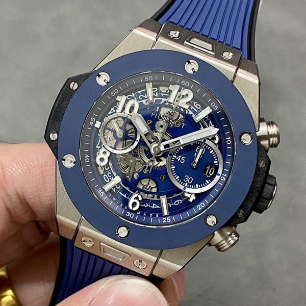 Hublot Big Bang Classic Fusion Chronograph Blue Skeleton Dial Blue Ceramic Bezel ref. 421.NL.5170.RX