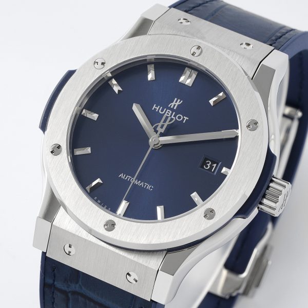 Hublot Classic Fusion Blue Sunray Dial Blue Leather Strap 511.NX.7170.LR