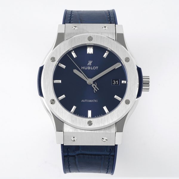 Hublot Classic Fusion Blue Sunray Dial Blue Leather Strap 511.NX.7170.LR