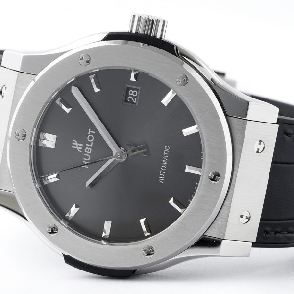 Hublot Classic Fusion Racing Grey Dial Black Leather Strap ref. 511.NX.7071.LR