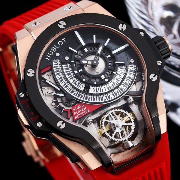Hublot MP-09 Tourbillon King Gold Black Bezel Red Strap ref. 909.OX.1120.RX