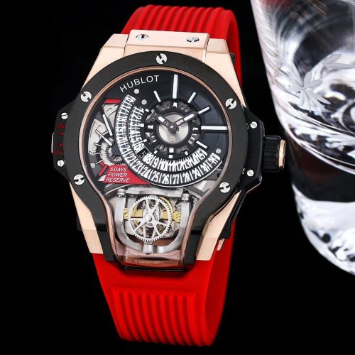 Hublot MP-09 Tourbillon King Gold Black Bezel Red Strap ref. 909.OX.1120.RX