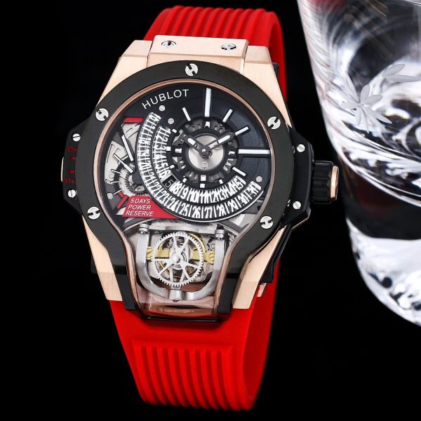 Hublot MP-09 Tourbillon King Gold Black Bezel Red Strap ref. 909.OX.1120.RX