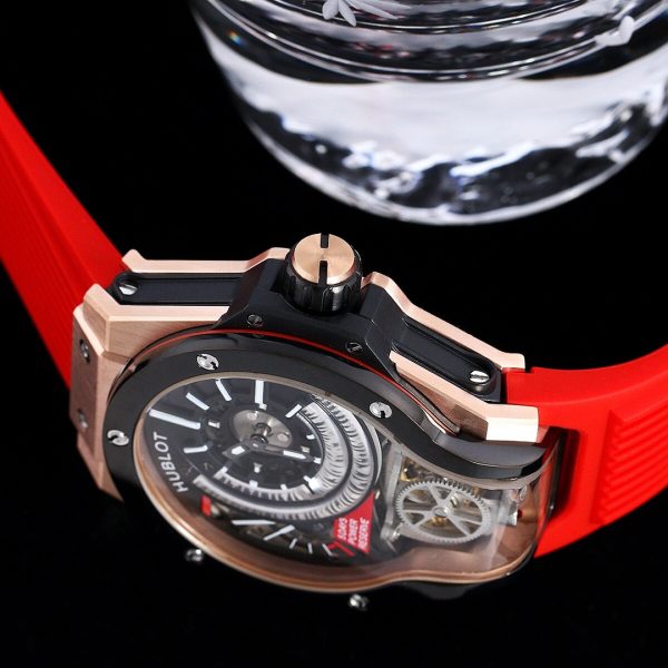 Hublot MP-09 Tourbillon King Gold Black Bezel Red Strap ref. 909.OX.1120.RX