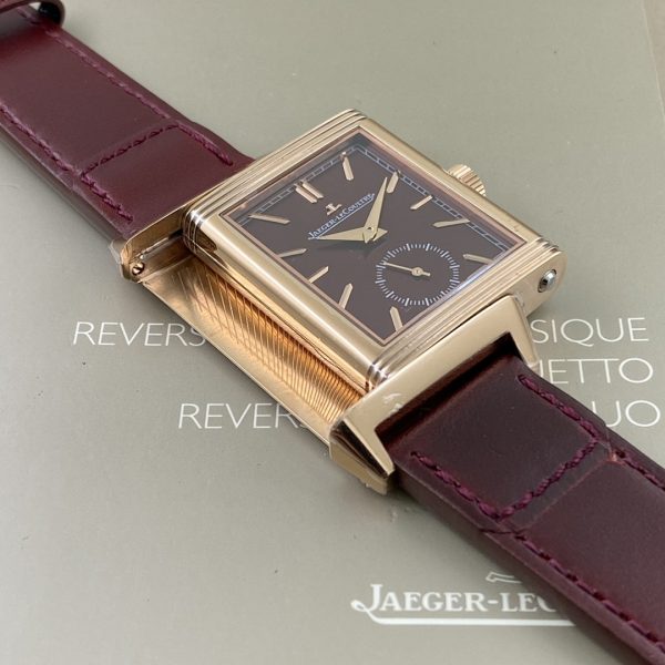 Jaeger-LeCoultre Reverso Tribute Small Seconds Burgundy Dial Rose Gold