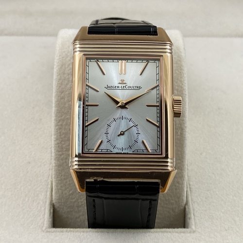 Jaeger-LeCoultre Reverso Tribute Small Seconds Silver Sunray Dial Rose Gold