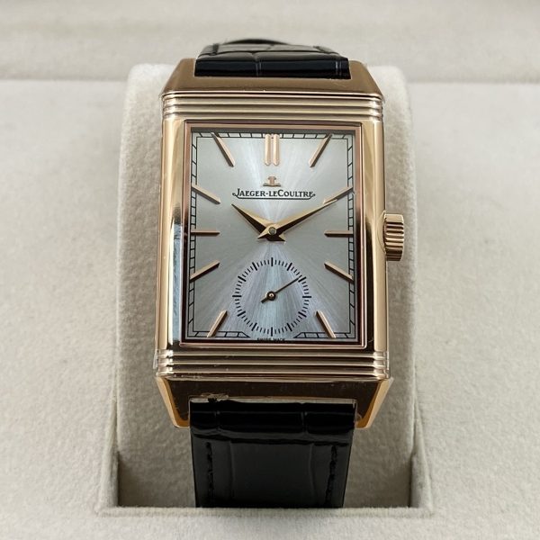 Jaeger-LeCoultre Reverso Tribute Small Seconds Silver Sunray Dial Rose Gold