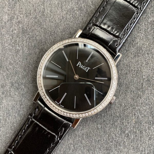 Piaget Altiplano Black Sunburst Dial Diamond Bezel