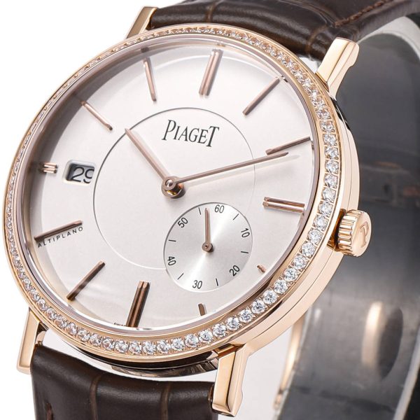 Piaget Altiplano Origin Rose Gold Silver Dial Diamond Bezel