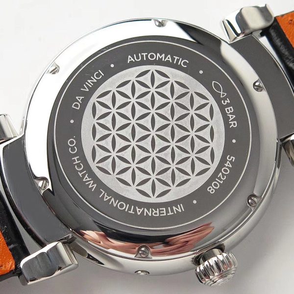 IWC Da Vinci Automatic Moon Phase 36 Silver Dial Black Leather Strap
