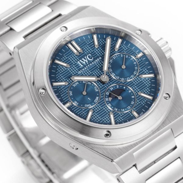 IWC Ingenieur Perpetual Calendar 41 Blue Grid Dial Stainless Steel