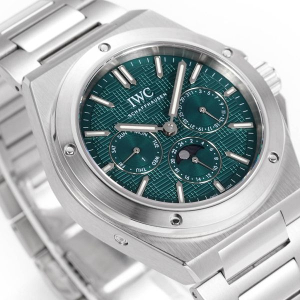 IWC Ingenieur Perpetual Calendar 41 Green Grid Dial Stainless Steel