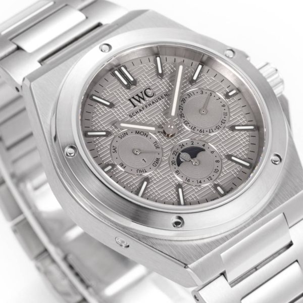 IWC Ingenieur Perpetual Calendar 41 Silver Grid Dial Stainless Steel