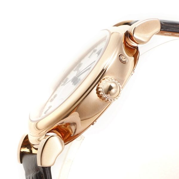 IWC Da Vinci Automatic Moon Phase 36 Rose Gold Silver Dial Brown Leather Strap