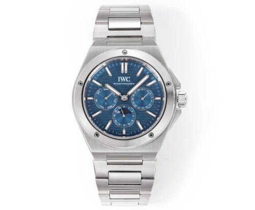 IWC Ingenieur Perpetual Calendar 41 Blue Grid Dial Stainless Steel
