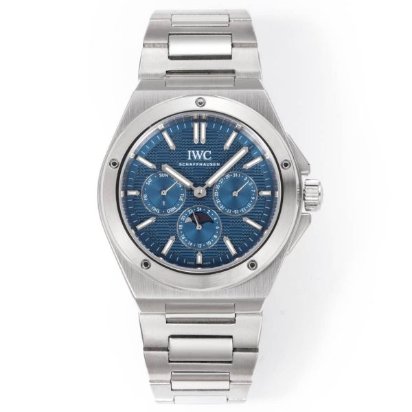 IWC Ingenieur Perpetual Calendar 41 Blue Grid Dial Stainless Steel