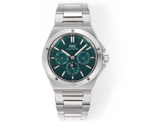 IWC Ingenieur Perpetual Calendar 41 Green Grid Dial Stainless Steel