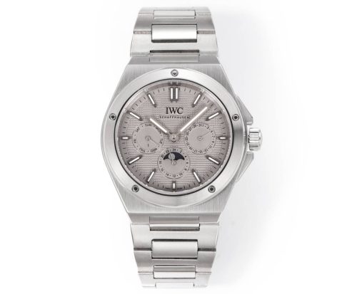 IWC Ingenieur Perpetual Calendar 41 Silver Grid Dial Stainless Steel
