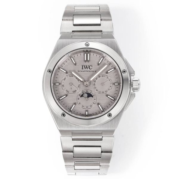 IWC Ingenieur Perpetual Calendar 41 Silver Grid Dial Stainless Steel