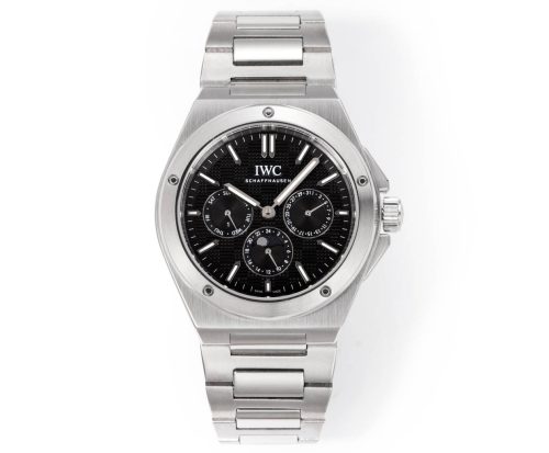 IWC Ingenieur Perpetual Calendar 41 Black Grid Dial Stainless Steel