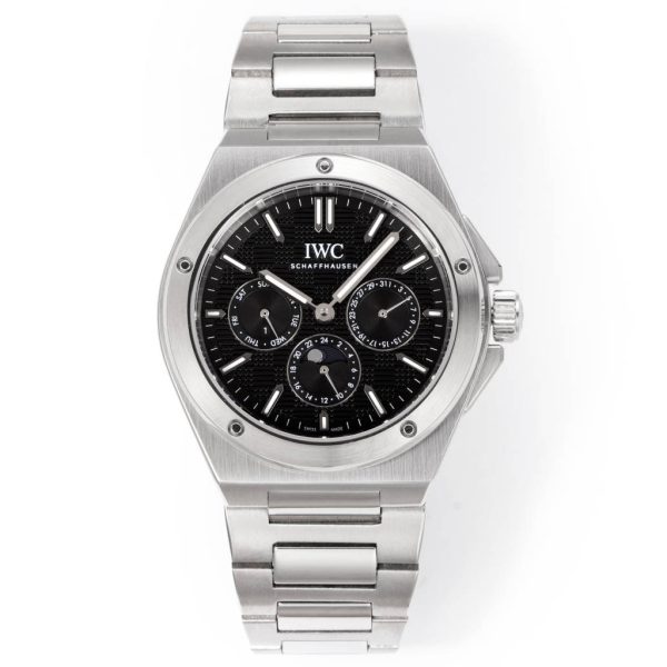 IWC Ingenieur Perpetual Calendar 41 Black Grid Dial Stainless Steel
