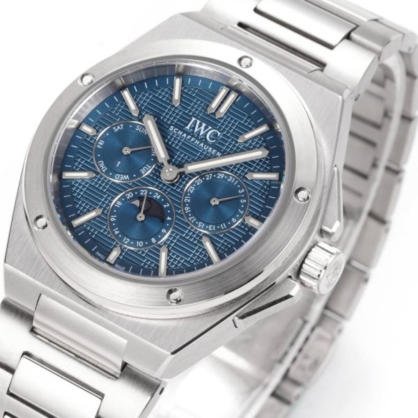 IWC Ingenieur Perpetual Calendar 41 Blue Grid Dial Stainless Steel