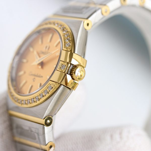 Omega Constellation Champagne Dial Diamond Bezel ref. 123.25.27.60.58.002