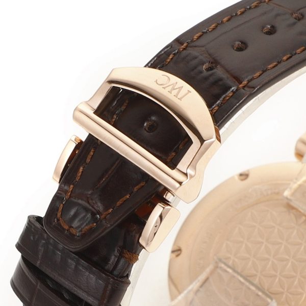 IWC Da Vinci Automatic Moon Phase 36 Rose Gold Silver Dial Brown Leather Strap